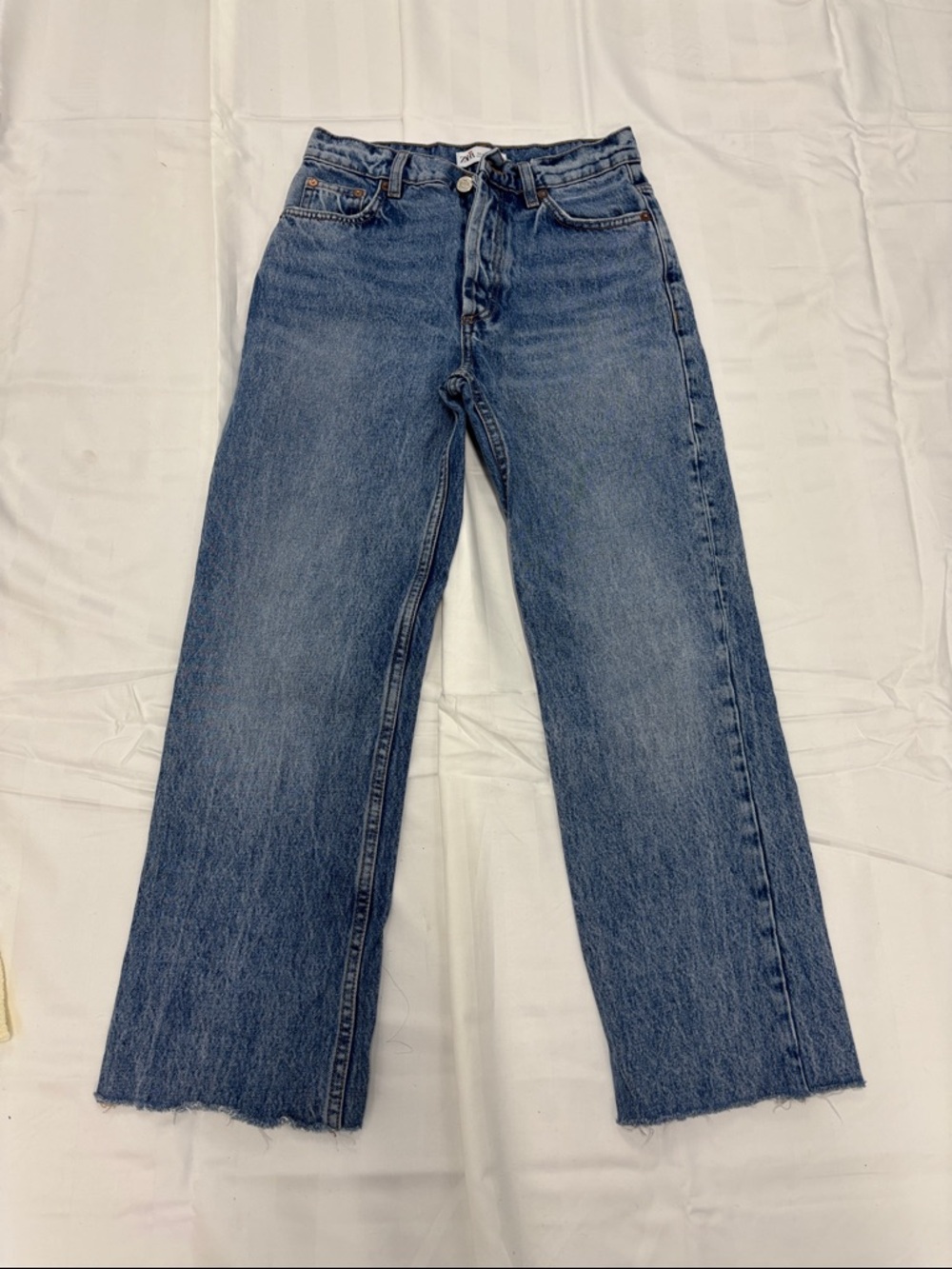 Zara Medium Blue Straight Leg Jeans